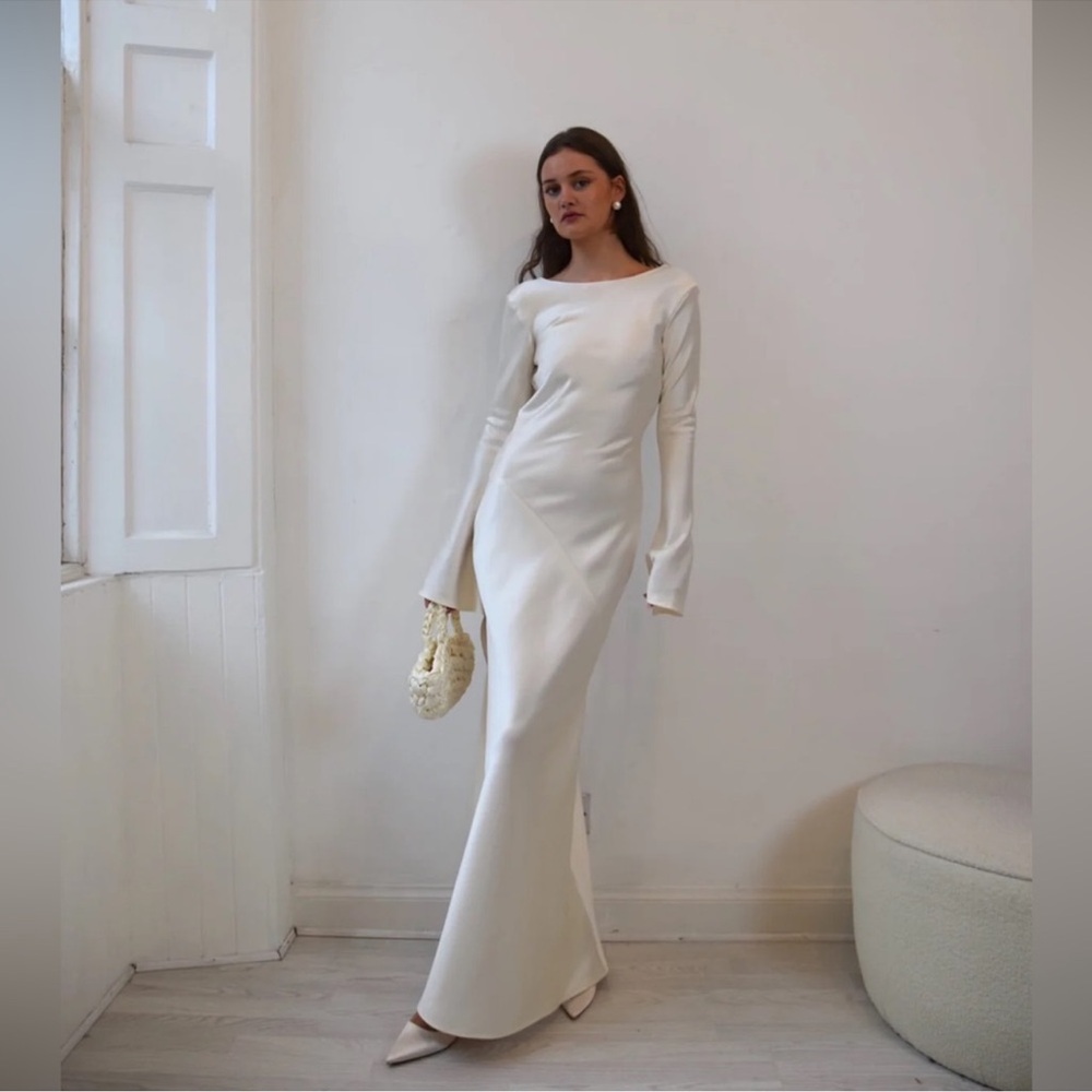 Elegant White Long Sleeve Dress, One Addington/Olivia Rose the Label Eden Dress